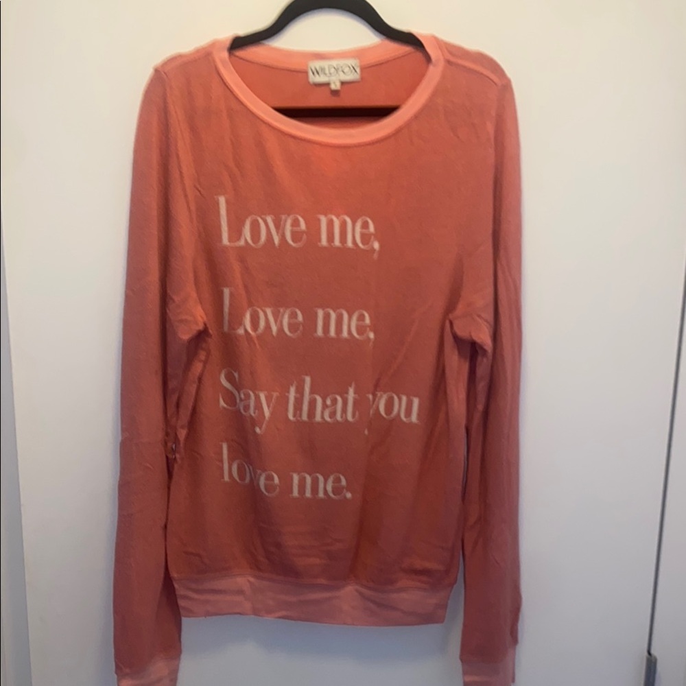Wildfox pink graphic sweater, size small